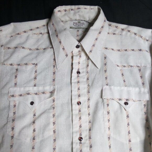 Vintage Prior Pearl Snap Button Western Shirt - Picture 1 of 7